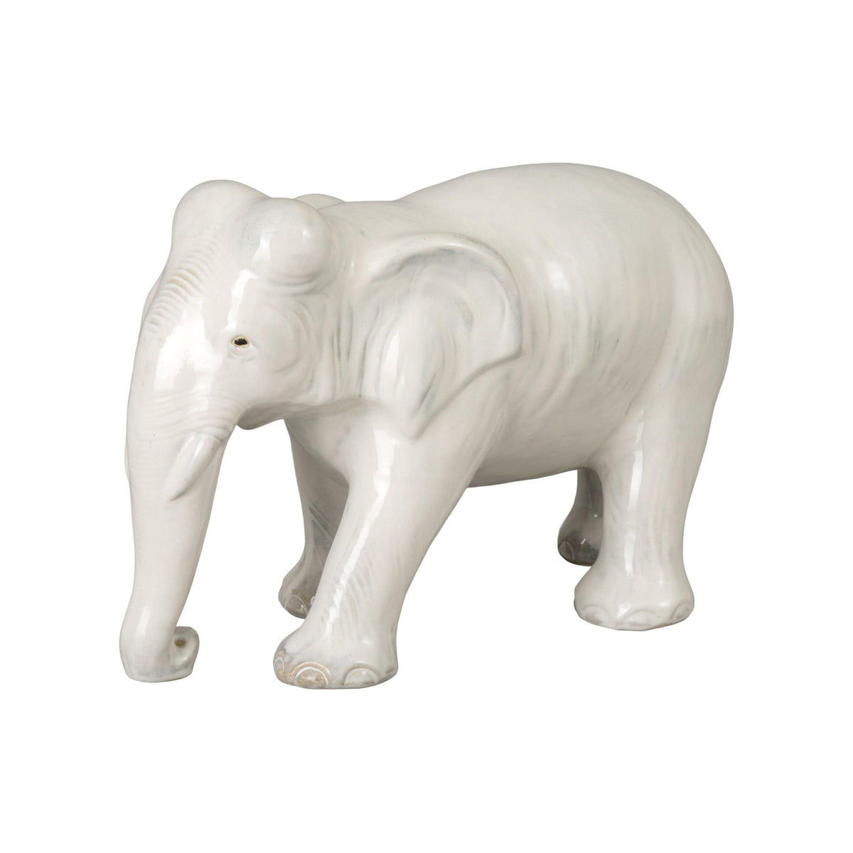 Emissary Elephant Moon White Ceramic Sculpture