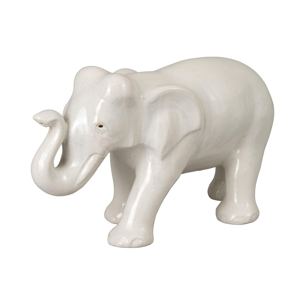 Emissary Elephant Moon White Ceramic Sculpture