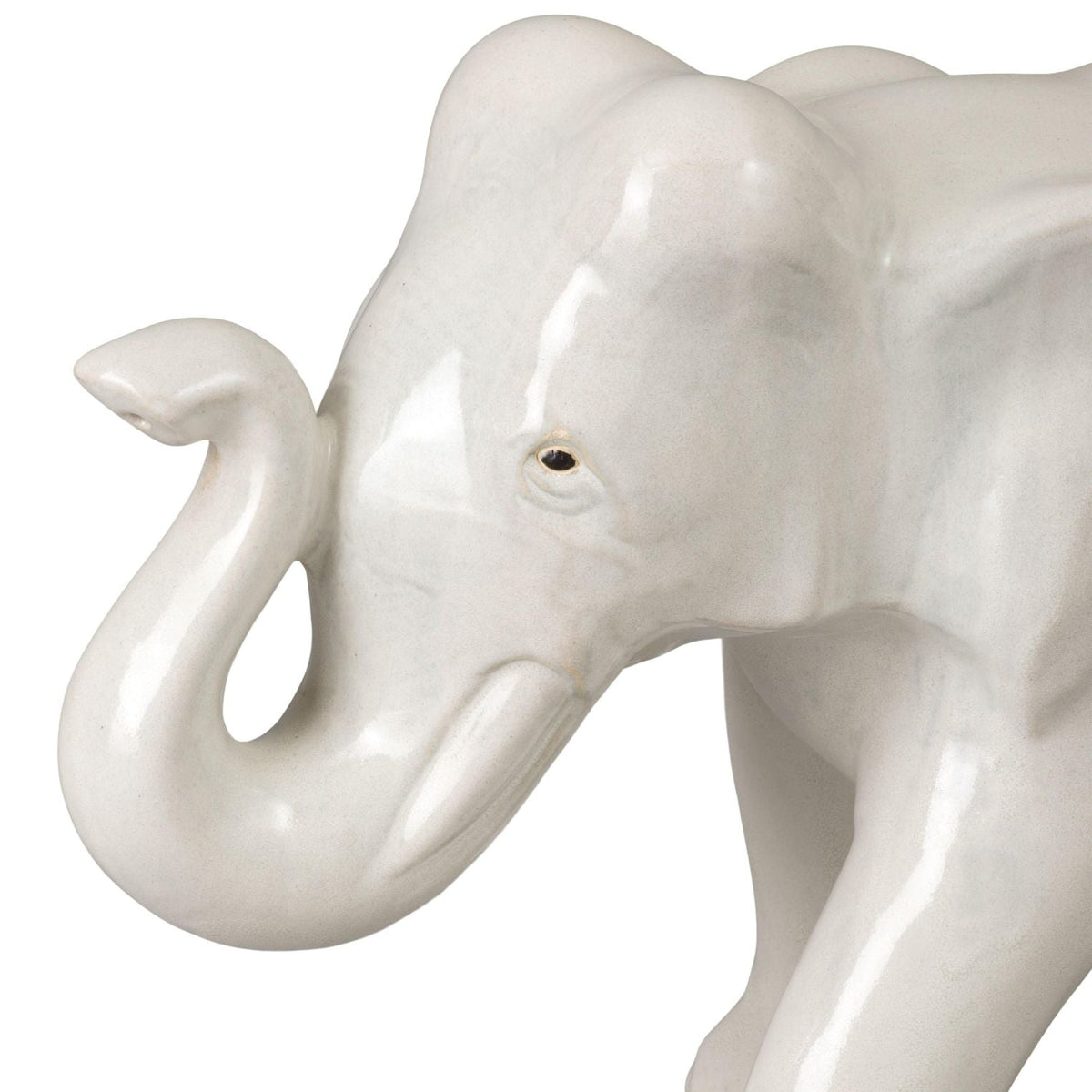Emissary Elephant Moon White Ceramic Sculpture
