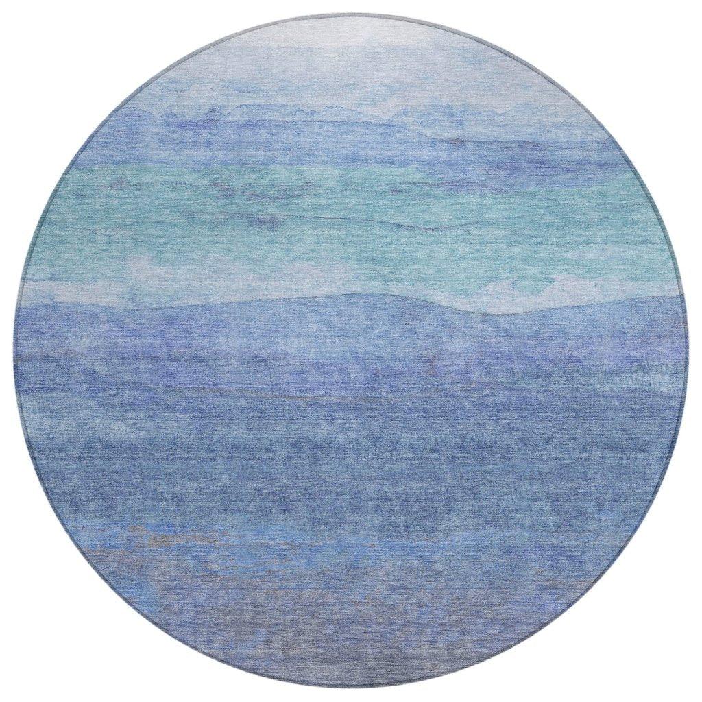 LOOMLAN Rugs Elien Blue Washable Indoor-Outdoor Rug