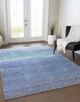 LOOMLAN Rugs Elien Blue Washable Indoor-Outdoor Rug