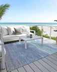 LOOMLAN Rugs Elien Blue Washable Indoor-Outdoor Rug