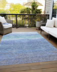 LOOMLAN Rugs Elien Blue Washable Indoor-Outdoor Rug