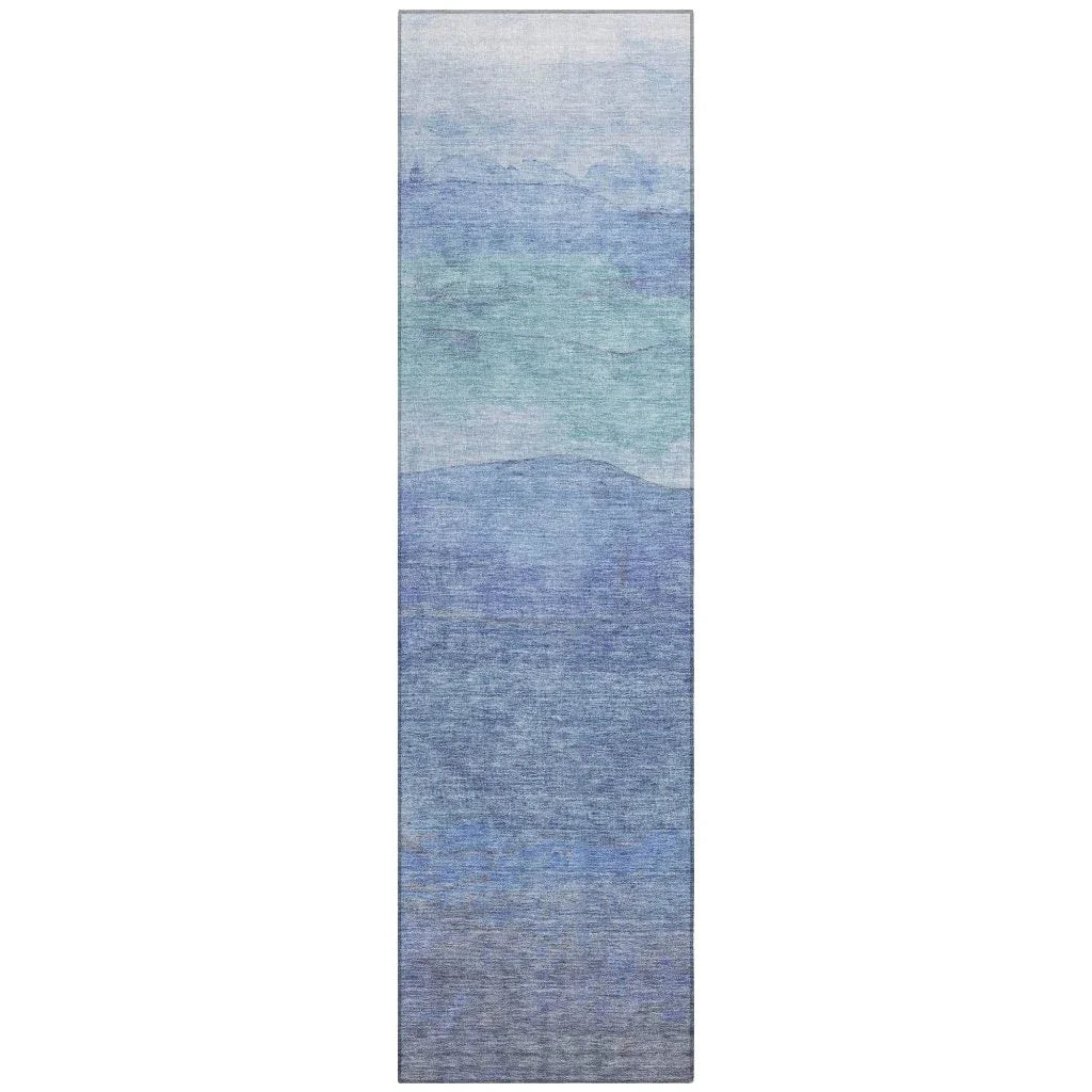 LOOMLAN Rugs Elien Blue Washable Indoor-Outdoor Rug