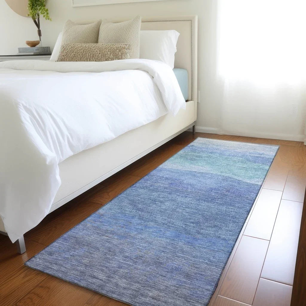 LOOMLAN Rugs Elien Blue Washable Indoor-Outdoor Rug