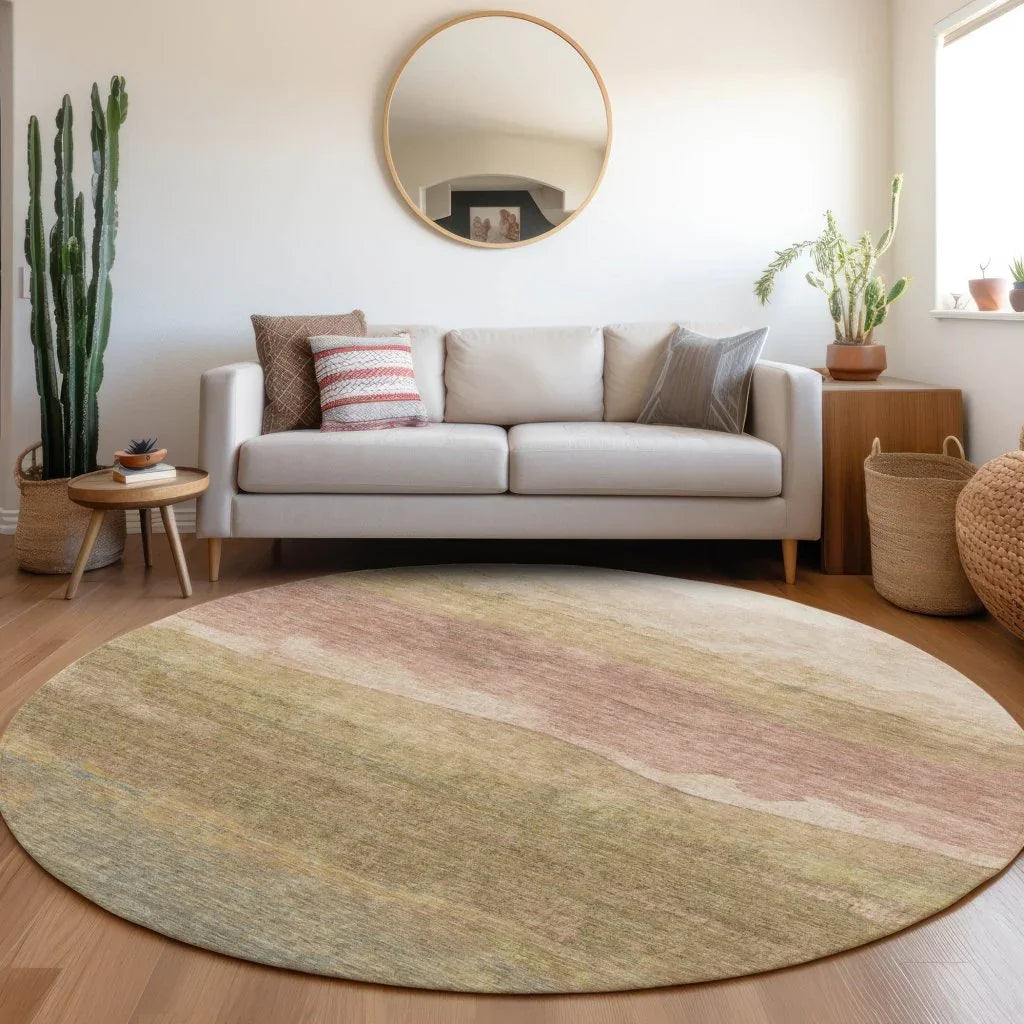 LOOMLAN Rugs Elien Brown Washable Indoor-Outdoor Rug