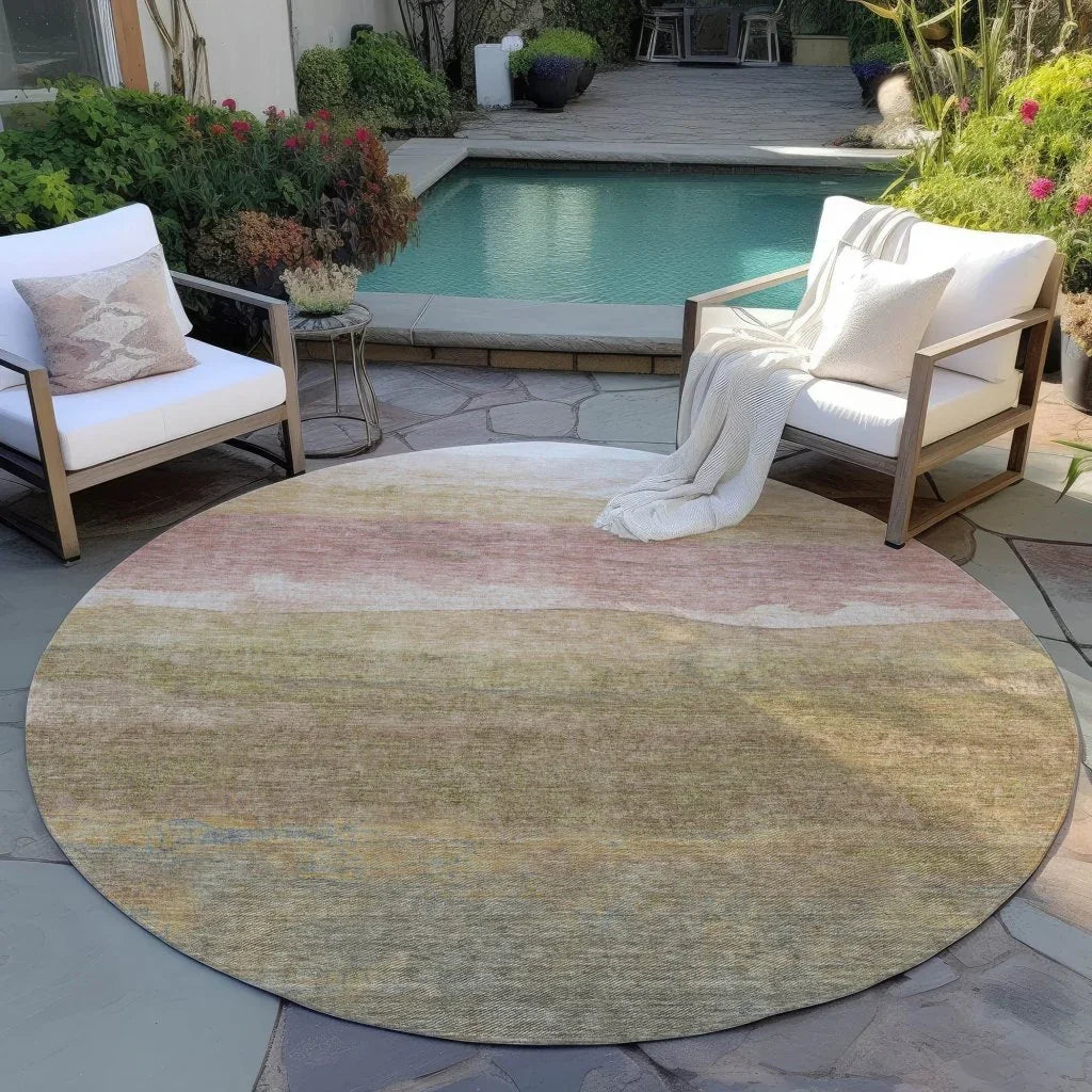 LOOMLAN Rugs Elien Brown Washable Indoor-Outdoor Rug
