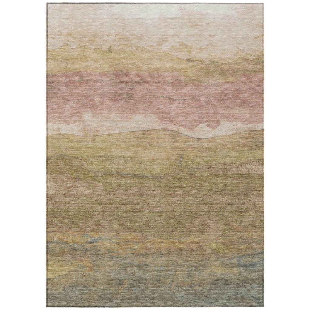 LOOMLAN Rugs Elien Brown Washable Indoor-Outdoor Rug