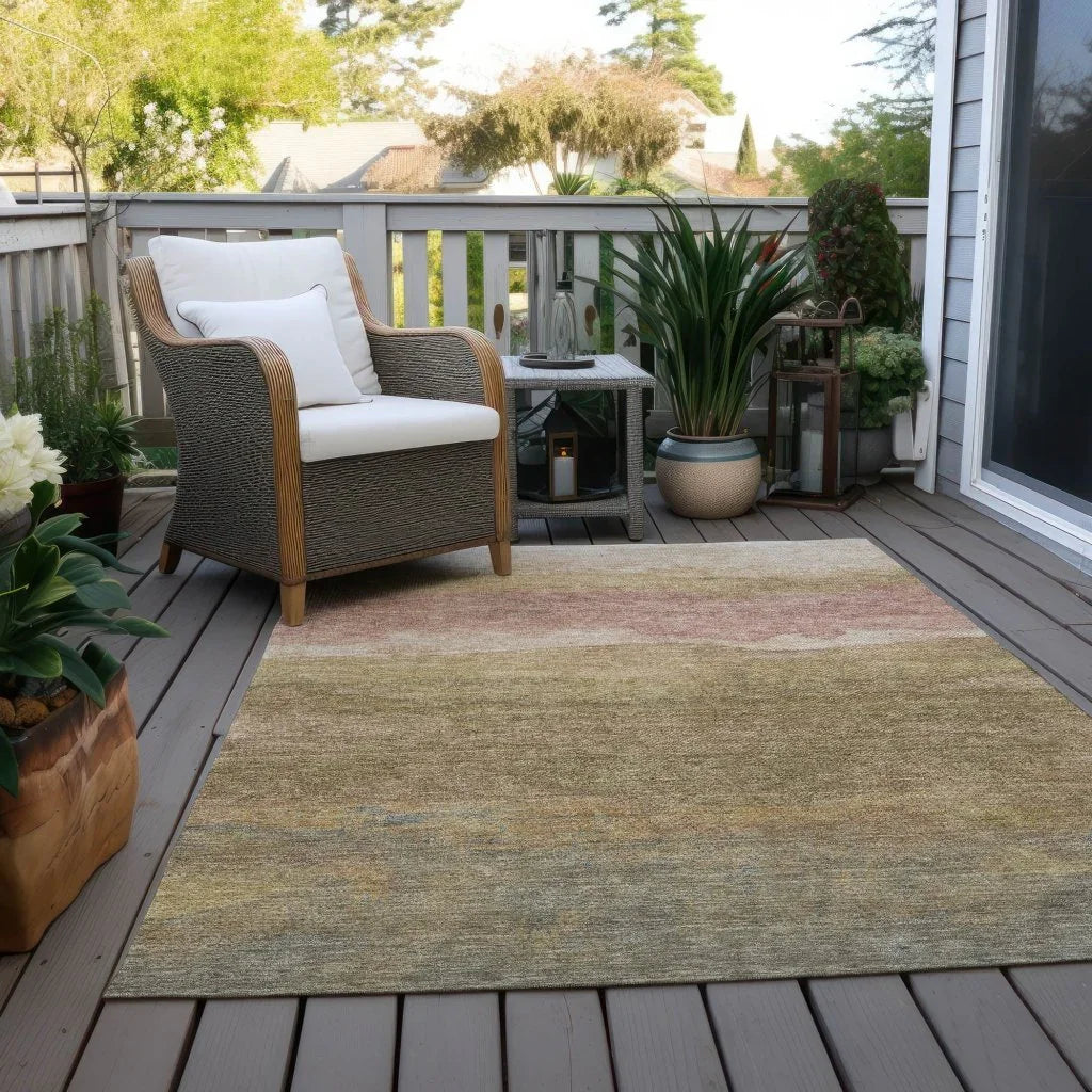 LOOMLAN Rugs Elien Brown Washable Indoor-Outdoor Rug