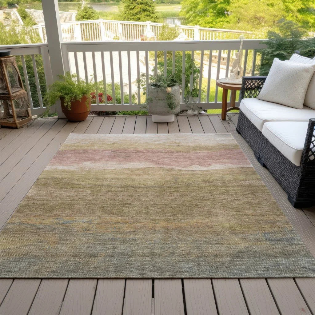 LOOMLAN Rugs Elien Brown Washable Indoor-Outdoor Rug
