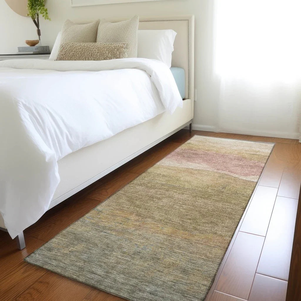 LOOMLAN Rugs Elien Brown Washable Indoor-Outdoor Rug