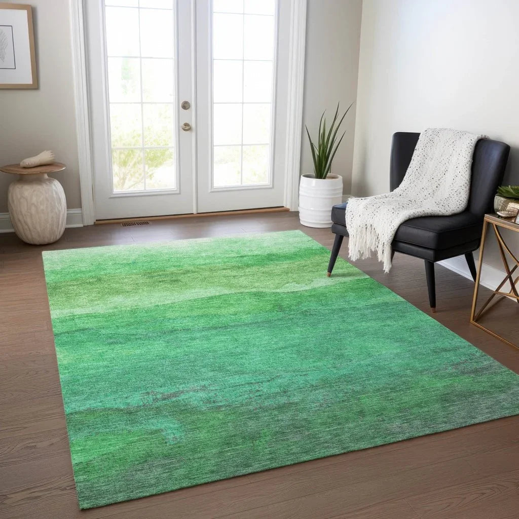 LOOMLAN Rugs Elien Green Washable Indoor-Outdoor Rug