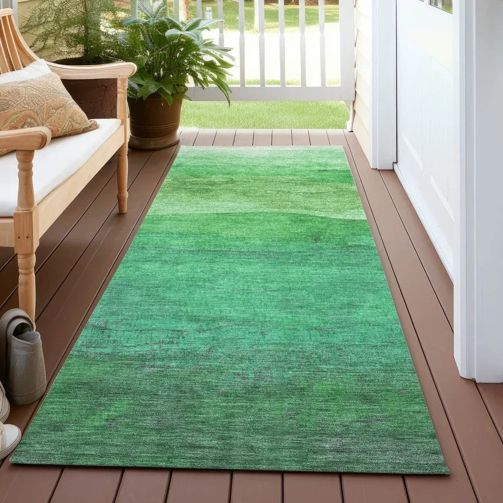 LOOMLAN Rugs Elien Green Washable Indoor-Outdoor Rug