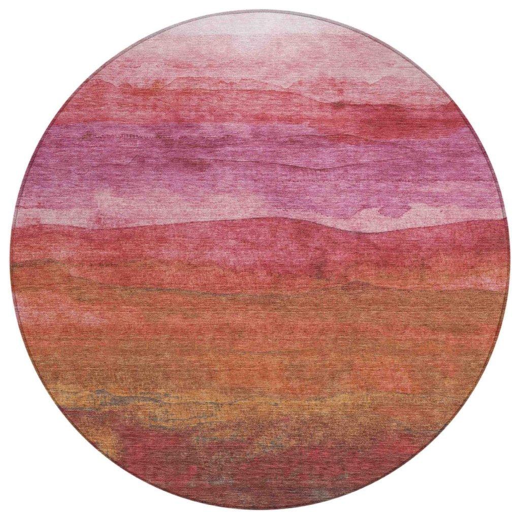 LOOMLAN Rugs Elien Pink Washable Indoor-Outdoor Rug
