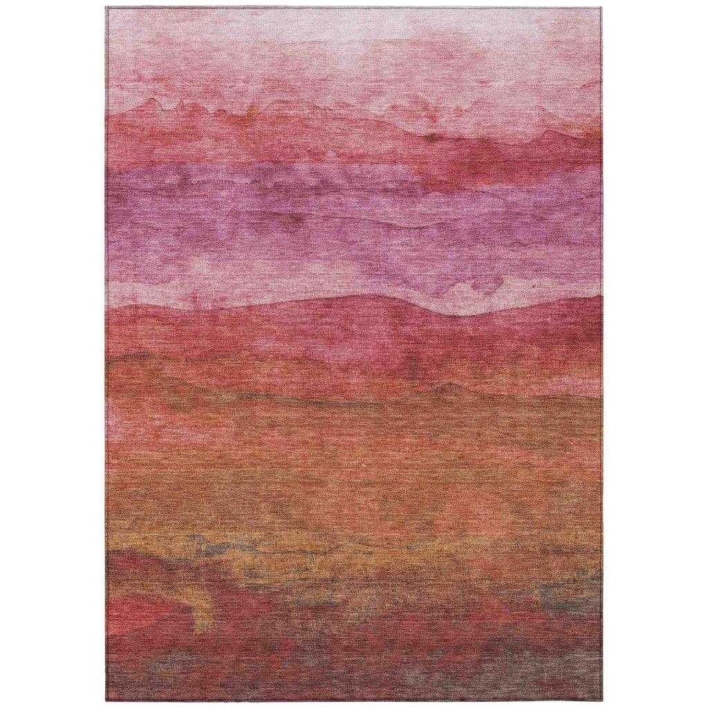 LOOMLAN Rugs Elien Pink Washable Indoor-Outdoor Rug