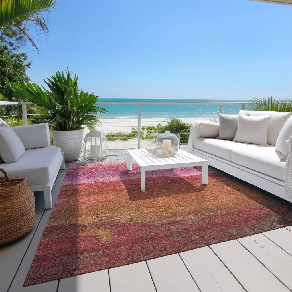 LOOMLAN Rugs Elien Pink Washable Indoor-Outdoor Rug