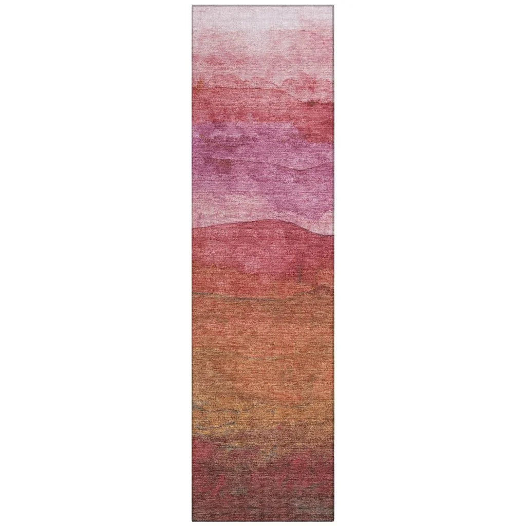 LOOMLAN Rugs Elien Pink Washable Indoor-Outdoor Rug