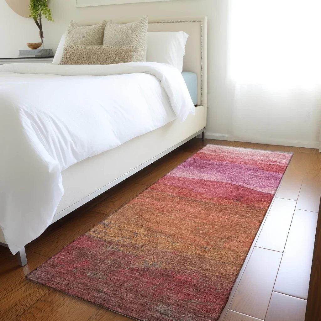 LOOMLAN Rugs Elien Pink Washable Indoor-Outdoor Rug