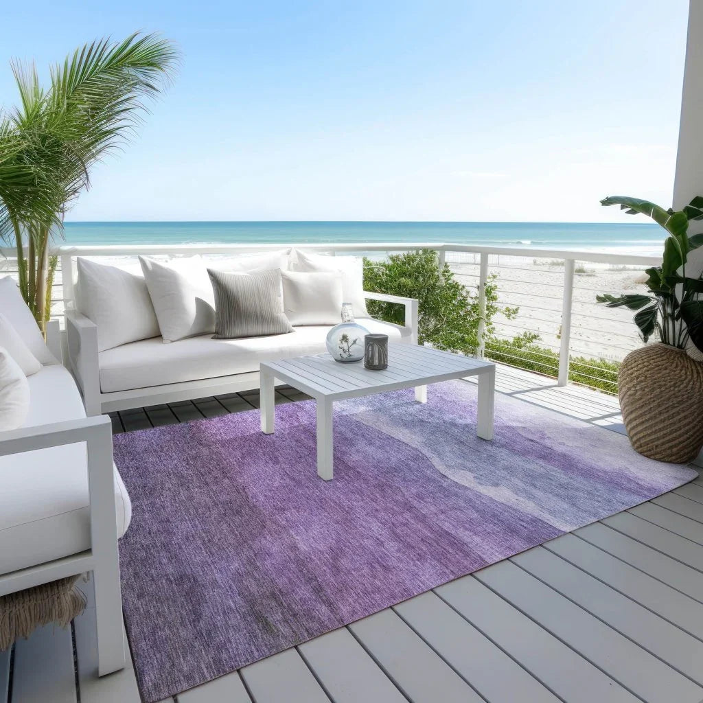 LOOMLAN Rugs Elien Purple Washable Indoor-Outdoor Rug