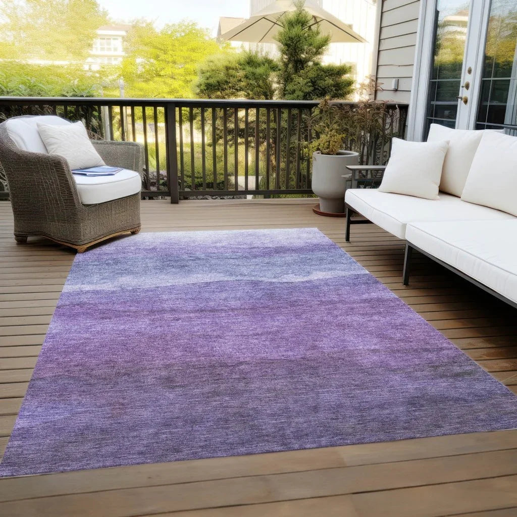 LOOMLAN Rugs Elien Purple Washable Indoor-Outdoor Rug