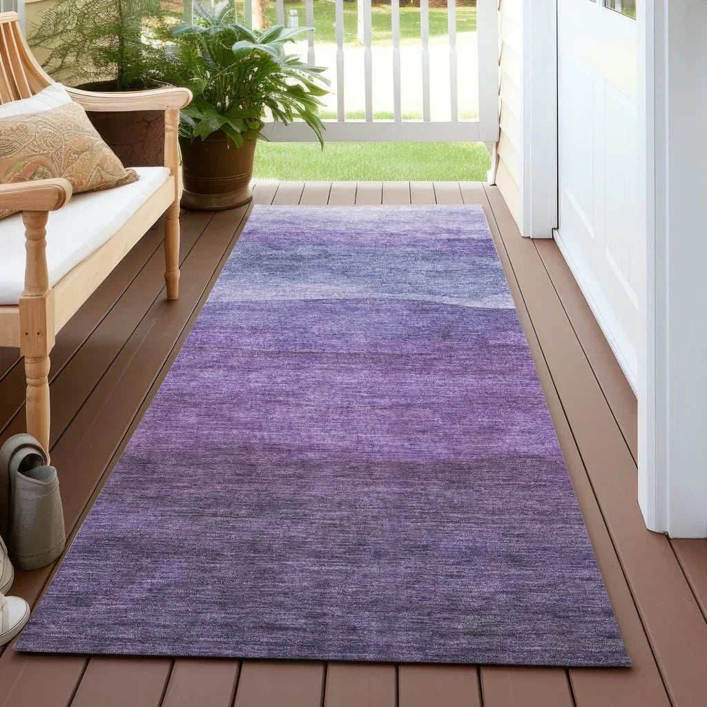 LOOMLAN Rugs Elien Purple Washable Indoor-Outdoor Rug