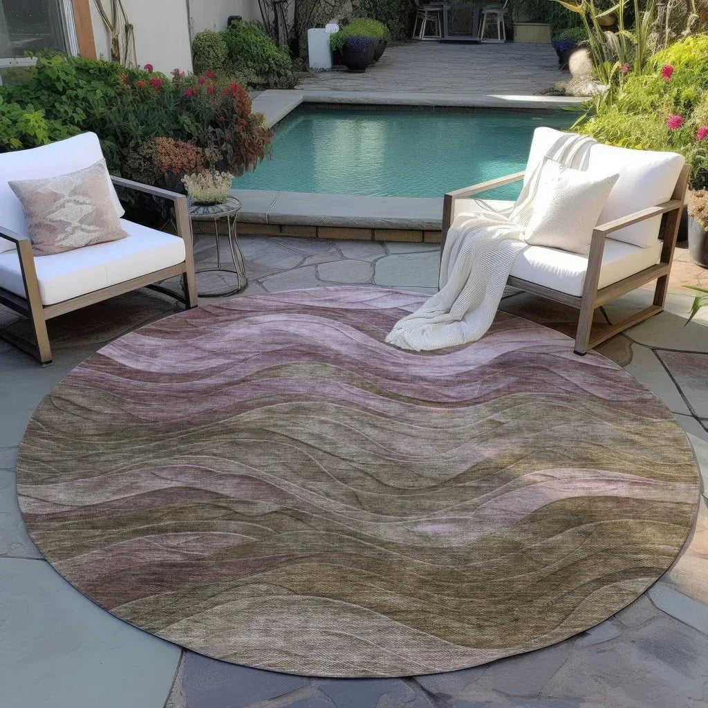 LOOMLAN Rugs Elion Brown Washable Indoor-Outdoor Rug