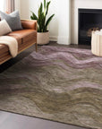 LOOMLAN Rugs Elion Brown Washable Indoor-Outdoor Rug