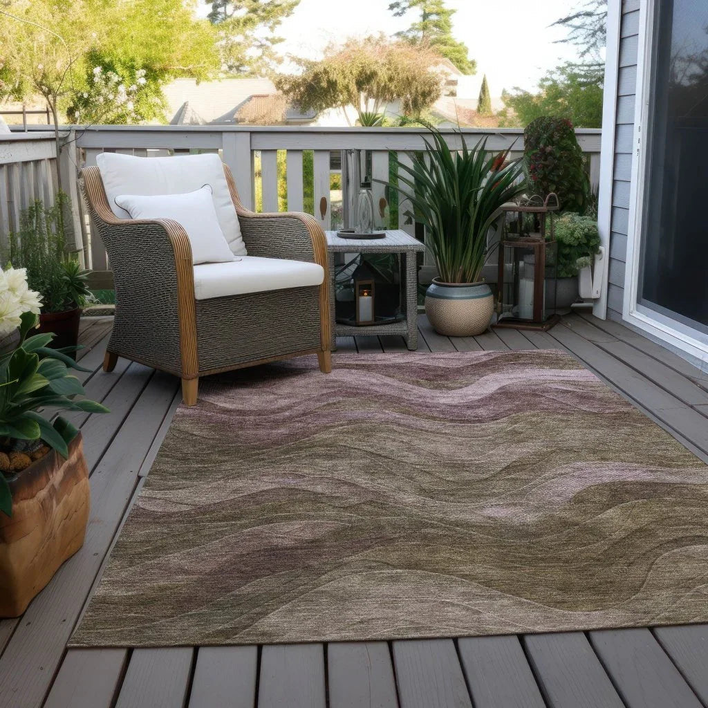 LOOMLAN Rugs Elion Brown Washable Indoor-Outdoor Rug