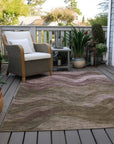 LOOMLAN Rugs Elion Brown Washable Indoor-Outdoor Rug