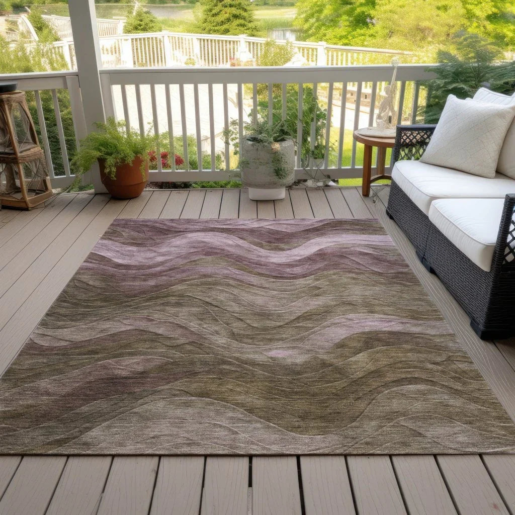 LOOMLAN Rugs Elion Brown Washable Indoor-Outdoor Rug