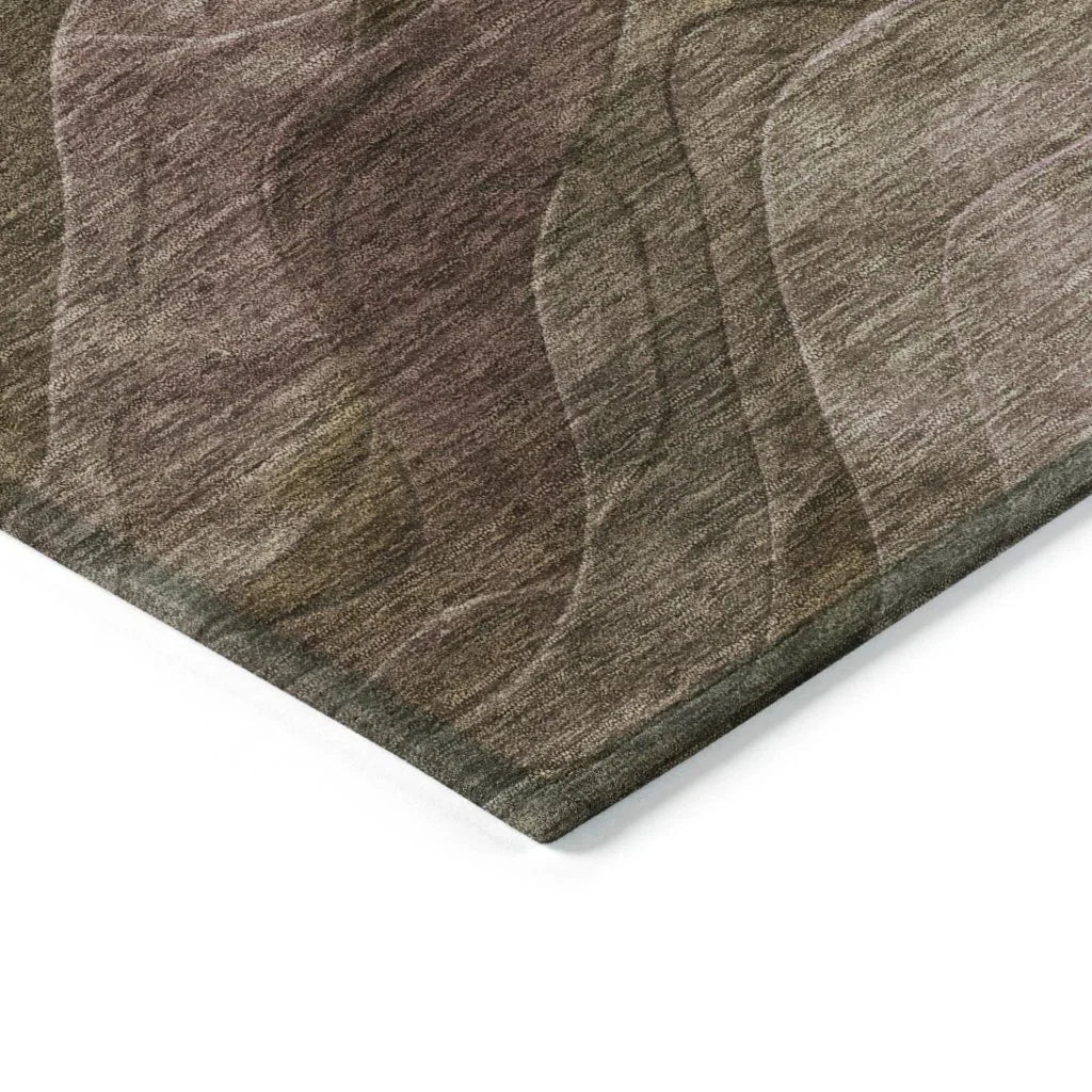 LOOMLAN Rugs Elion Brown Washable Indoor-Outdoor Rug