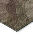 LOOMLAN Rugs Elion Brown Washable Indoor-Outdoor Rug
