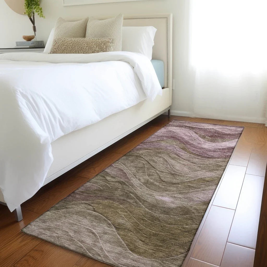 LOOMLAN Rugs Elion Brown Washable Indoor-Outdoor Rug