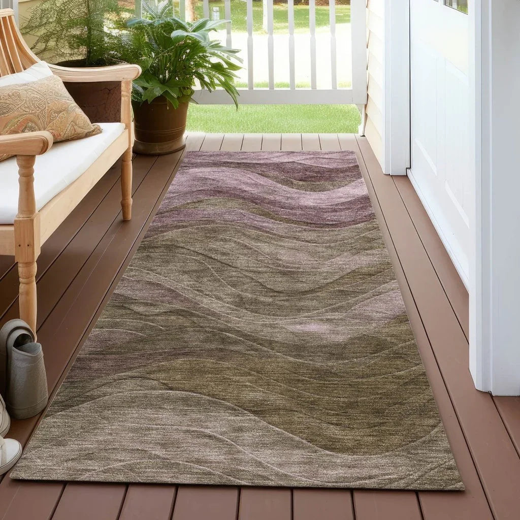 LOOMLAN Rugs Elion Brown Washable Indoor-Outdoor Rug