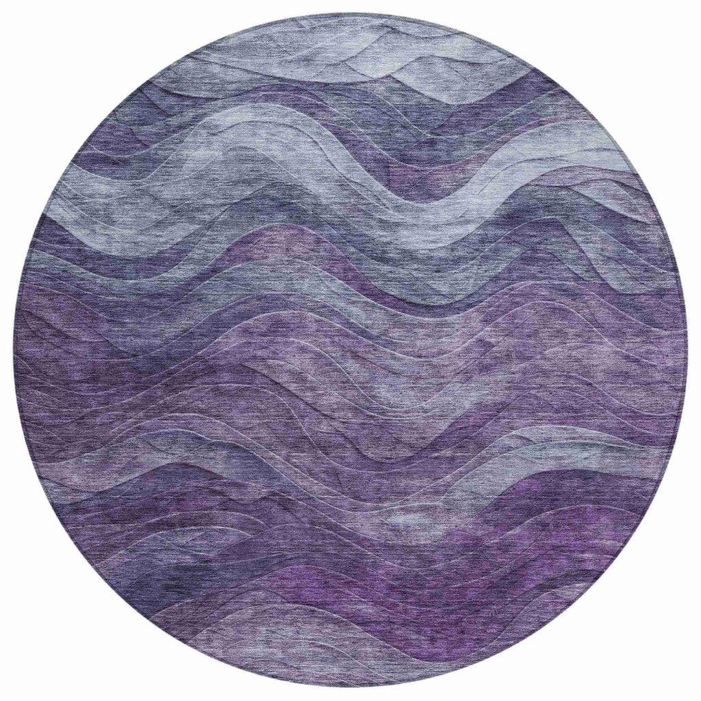 LOOMLAN Rugs Elion Purple Washable Indoor-Outdoor Rug