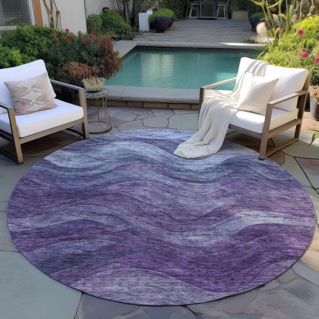 LOOMLAN Rugs Elion Purple Washable Indoor-Outdoor Rug