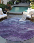 LOOMLAN Rugs Elion Purple Washable Indoor-Outdoor Rug