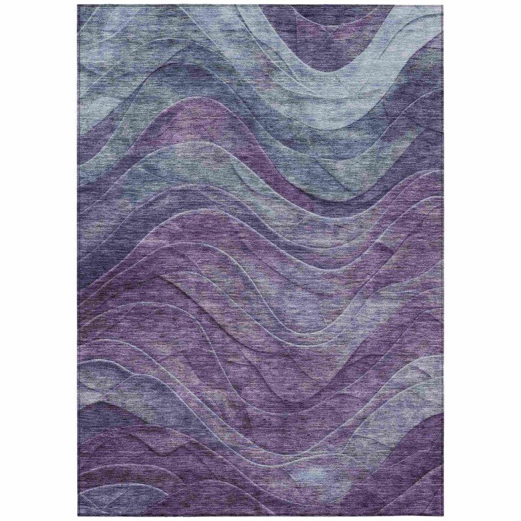 LOOMLAN Rugs Elion Purple Washable Indoor-Outdoor Rug