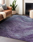 LOOMLAN Rugs Elion Purple Washable Indoor-Outdoor Rug