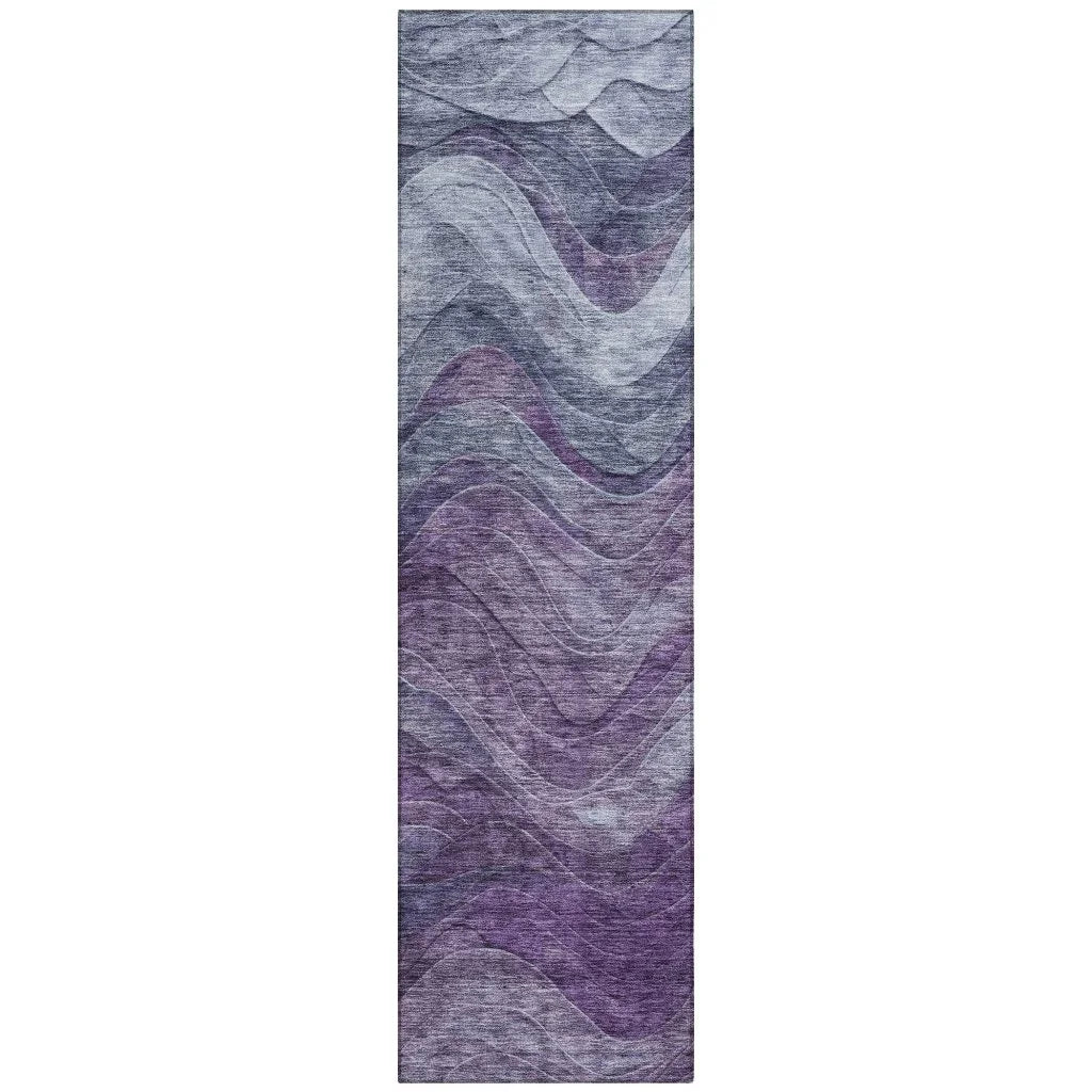 LOOMLAN Rugs Elion Purple Washable Indoor-Outdoor Rug