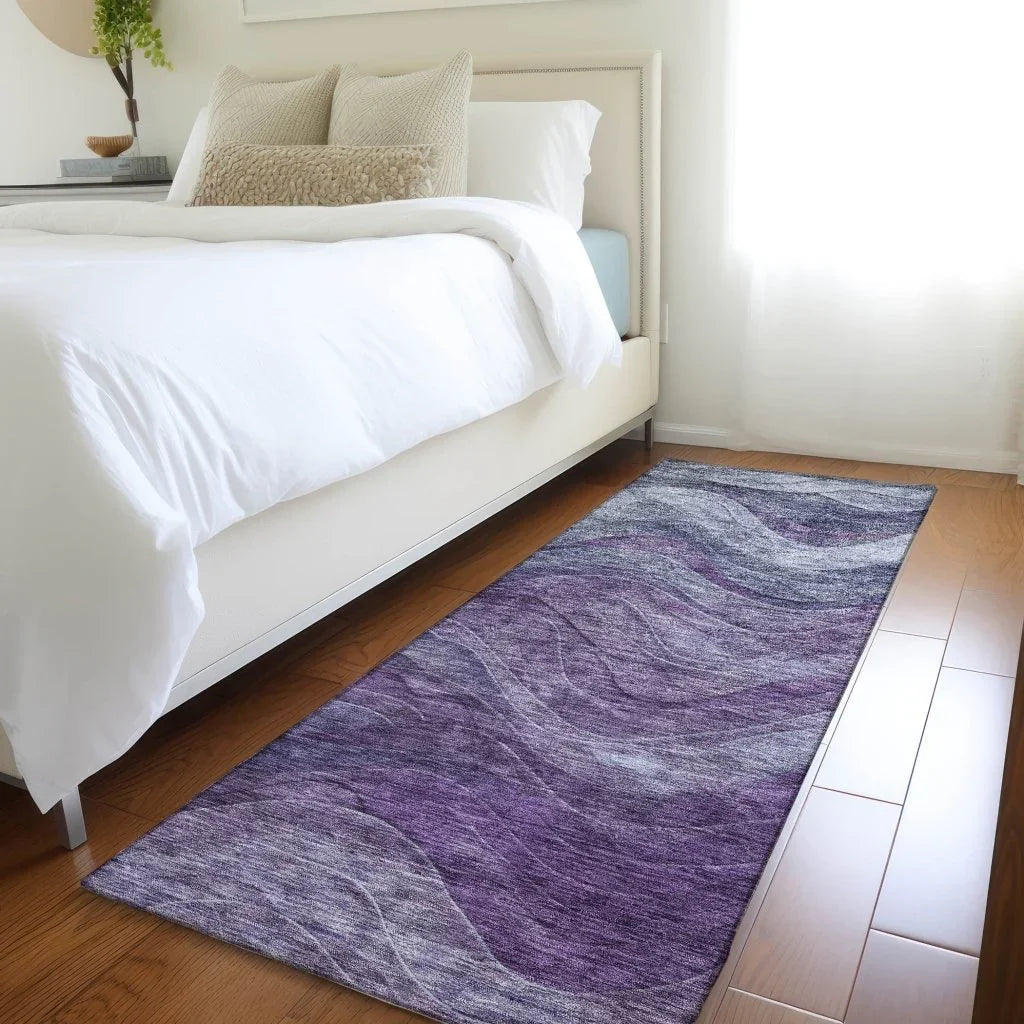 LOOMLAN Rugs Elion Purple Washable Indoor-Outdoor Rug
