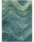 LOOMLAN Rugs Elion Teal Washable Indoor-Outdoor Rug