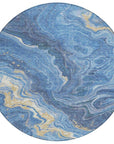 LOOMLAN Rugs Elius Blue Washable Indoor-Outdoor Rug