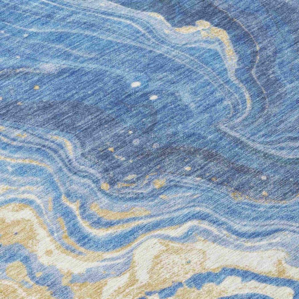 LOOMLAN Rugs Elius Blue Washable Indoor-Outdoor Rug