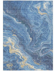 LOOMLAN Rugs Elius Blue Washable Indoor-Outdoor Rug