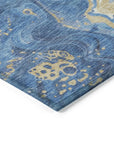 LOOMLAN Rugs Elius Blue Washable Indoor-Outdoor Rug