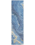 LOOMLAN Rugs Elius Blue Washable Indoor-Outdoor Rug