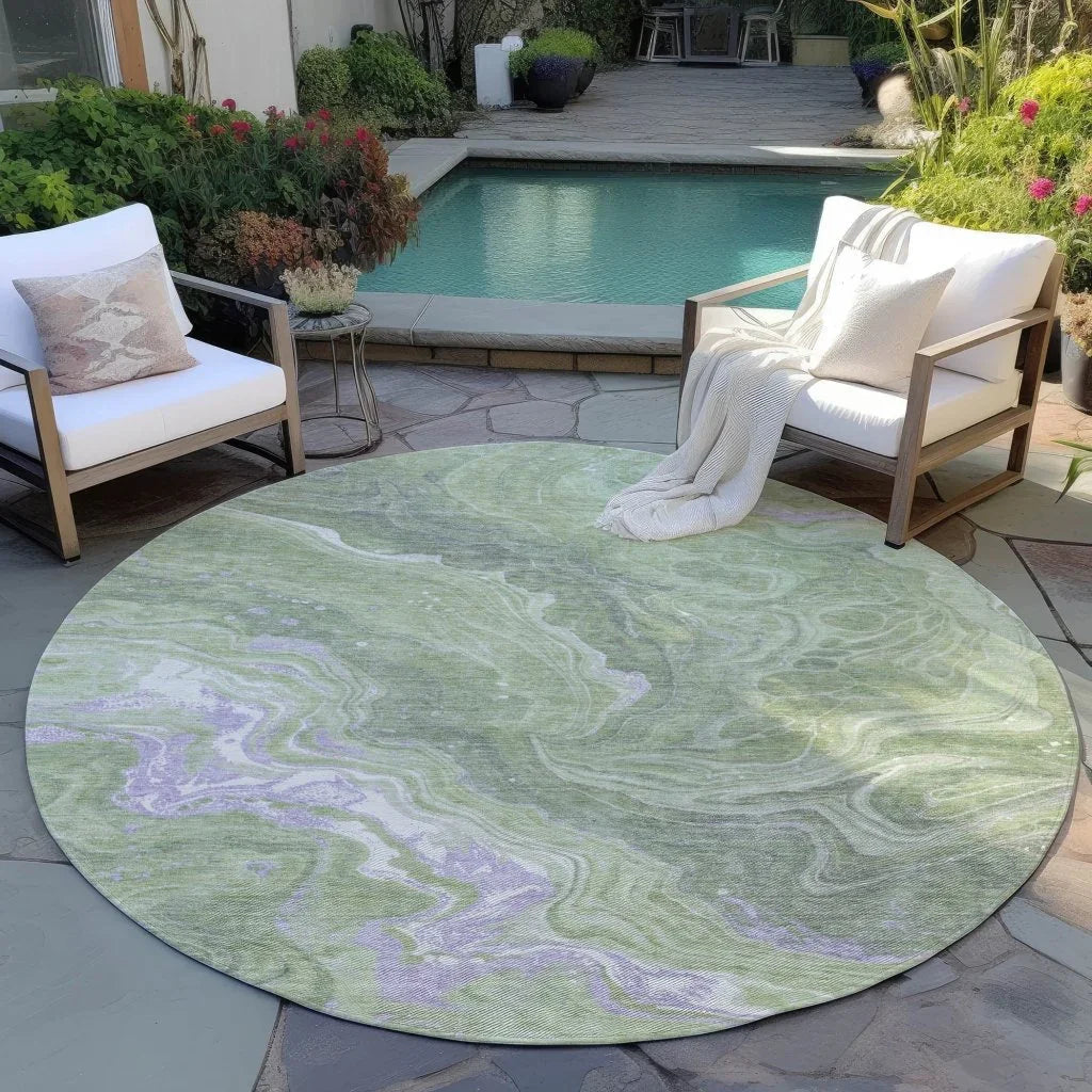 LOOMLAN Rugs Elius Green Washable Indoor-Outdoor Rug