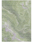 LOOMLAN Rugs Elius Green Washable Indoor-Outdoor Rug