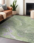 LOOMLAN Rugs Elius Green Washable Indoor-Outdoor Rug